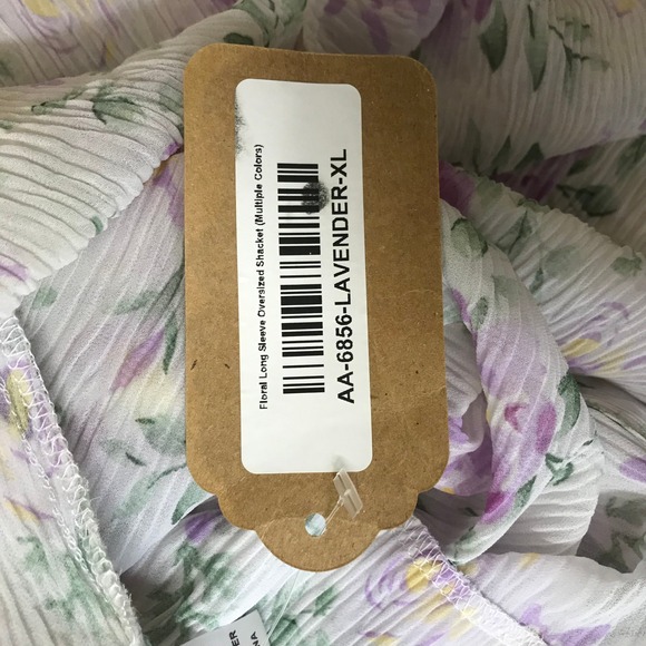 BIBI Floral Print Sheer Oversized Button Down Shirt Blouse Women XL - Picture 10 of 10